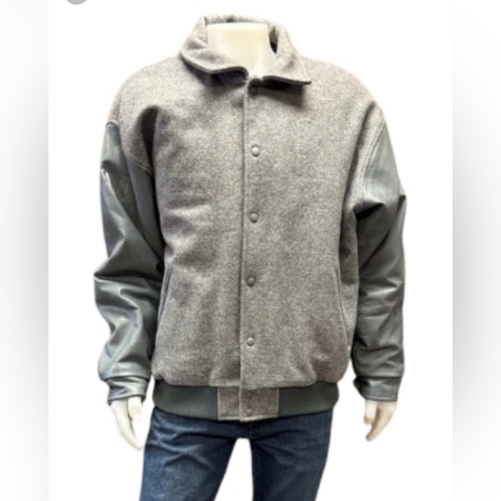 Tyrol Jacket Leather Wool Vintage EUC Grey Size 3XL